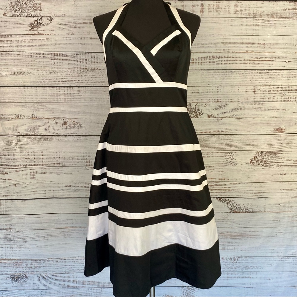 WHBM Striped Halter Fit & Flare Sundress